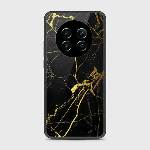 Realme 12 Plus Cover- Black Marble Series - HQ Ultra Shine Premium Infinity Glass Soft Silicon Borders Case