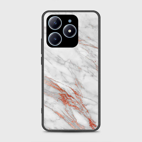 Realme C63 Cover- White Marble Series - HQ Ultra Shine Premium Infinity Glass Soft Silicon Borders Case