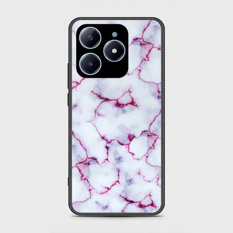 Realme C63 Cover- White Marble Series - HQ Ultra Shine Premium Infinity Glass Soft Silicon Borders Case