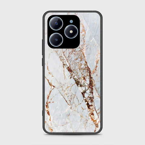 Realme C63 Cover- White Marble Series - HQ Ultra Shine Premium Infinity Glass Soft Silicon Borders Case