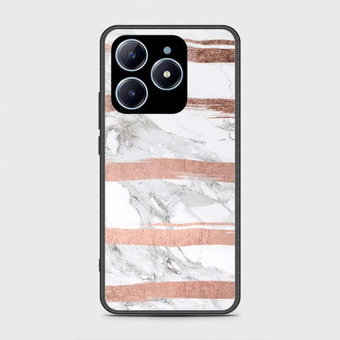 Realme C63 Cover- White Marble Series - HQ Ultra Shine Premium Infinity Glass Soft Silicon Borders Case