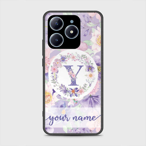 Realme C61 Cover- Personalized Alphabet Series - HQ Ultra Shine Premium Infinity Glass Soft Silicon Borders Case