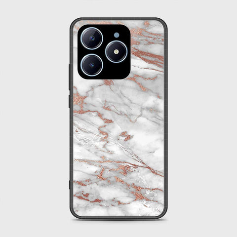 Realme C61 Cover- White Marble Series 2 - HQ Ultra Shine Premium Infinity Glass Soft Silicon Borders Case