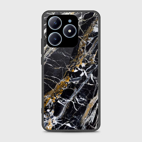 Realme C63 Cover- Black Marble Series - HQ Ultra Shine Premium Infinity Glass Soft Silicon Borders Case