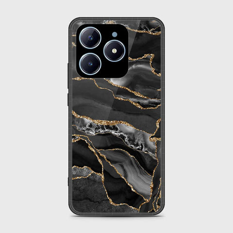 Realme C63 Cover- Black Marble Series - HQ Ultra Shine Premium Infinity Glass Soft Silicon Borders Case