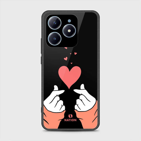 Realme C63 Cover- Onation Heart Series - HQ Ultra Shine Premium Infinity Glass Soft Silicon Borders Case