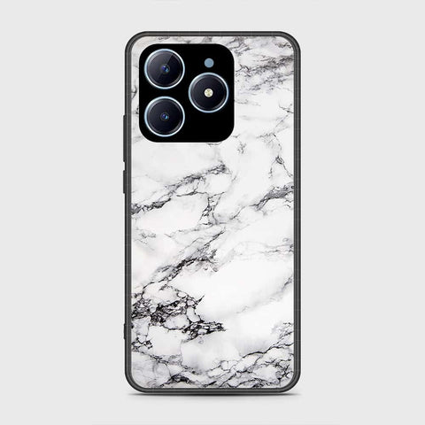 Realme C63 Cover- White Marble Series - HQ Ultra Shine Premium Infinity Glass Soft Silicon Borders Case