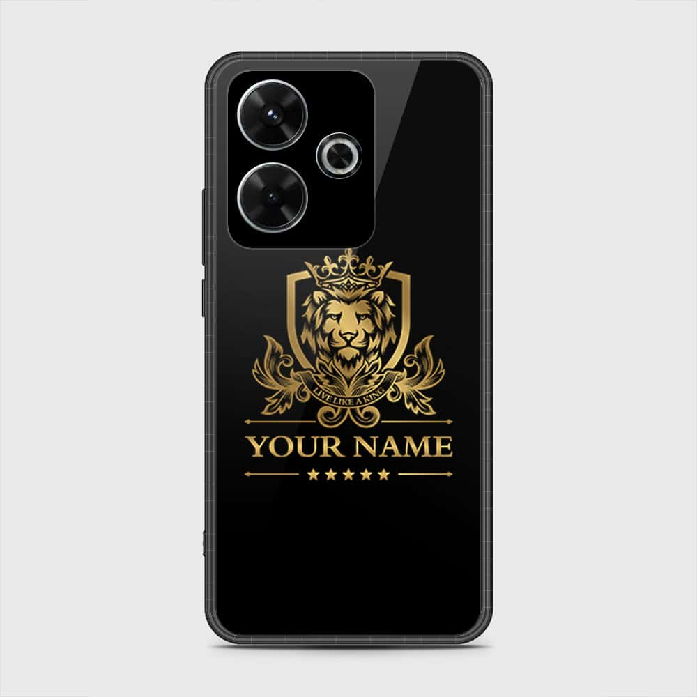 Xiaomi Redmi Note 13R Cover- Gold Series - HQ Ultra Shine Premium Infinity Glass Soft Silicon Borders Case