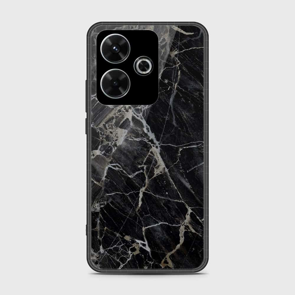 Xiaomi Redmi Note 13R Cover- Black Marble Series - HQ Ultra Shine Premium Infinity Glass Soft Silicon Borders Case (Fast Delivery)(S)