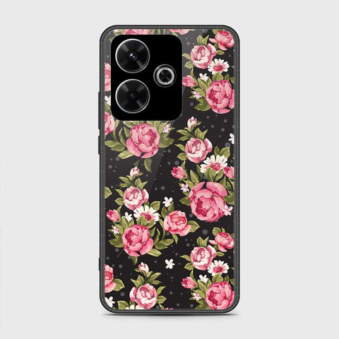 Xiaomi Redmi Note 13R Cover- Floral Series - HQ Ultra Shine Premium Infinity Glass Soft Silicon Borders Case