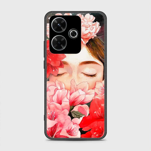 Xiaomi Redmi Note 13R Cover- Floral Series - HQ Ultra Shine Premium Infinity Glass Soft Silicon Borders Case