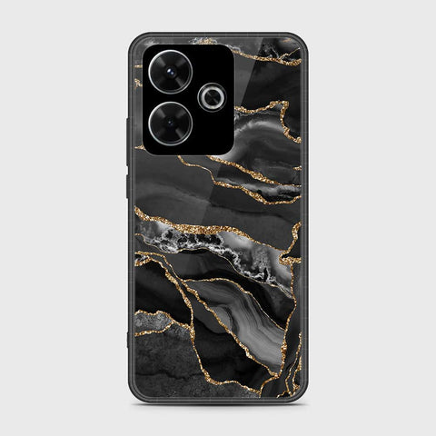 Xiaomi Redmi Note 13R Cover- Black Marble Series - HQ Ultra Shine Premium Infinity Glass Soft Silicon Borders Case