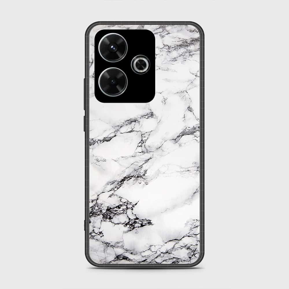 Xiaomi Redmi Note 13R Cover- White Marble Series - HQ Ultra Shine Premium Infinity Glass Soft Silicon Borders Case