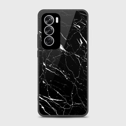 Oppo Reno 12 Cover- Black Marble Series - HQ Premium Shine Durable Shatterproof Case