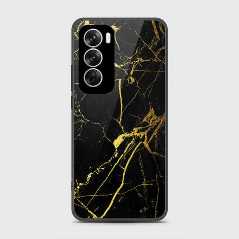 Oppo Reno 12 Cover- Black Marble Series - HQ Premium Shine Durable Shatterproof Case