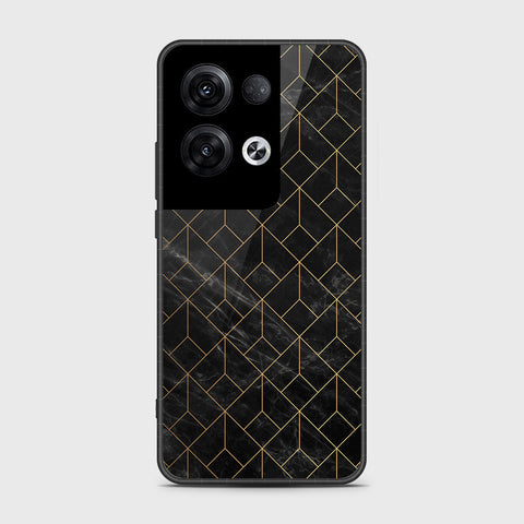 Oppo Reno 8 Pro Cover- Black Marble Series - HQ Ultra Shine Premium Infinity Glass Soft Silicon Borders Case