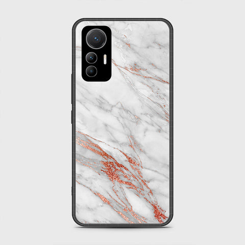 Xiaomi 12 Lite Cover- White Marble Series - HQ Ultra Shine Premium Infinity Glass Soft Silicon Borders Case