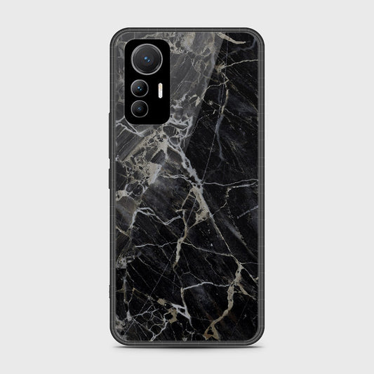 Xiaomi 12 Lite Cover- Black Marble Series - HQ Ultra Shine Premium Infinity Glass Soft Silicon Borders Case