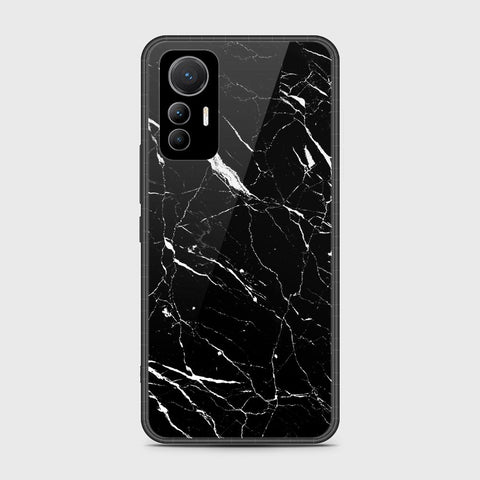 Xiaomi 12 Lite Cover- Black Marble Series - HQ Ultra Shine Premium Infinity Glass Soft Silicon Borders Case