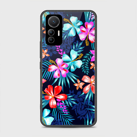 Xiaomi 12 Lite Cover- Floral Series - HQ Ultra Shine Premium Infinity Glass Soft Silicon Borders Case