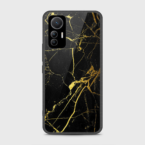 Xiaomi 12 Lite Cover- Black Marble Series - HQ Ultra Shine Premium Infinity Glass Soft Silicon Borders Case