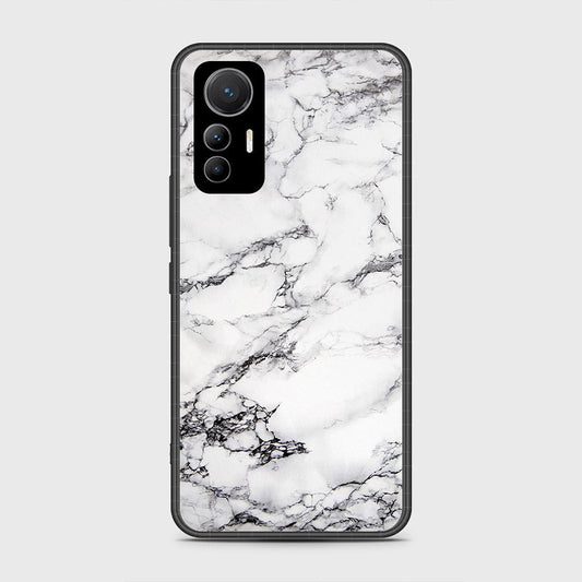 Xiaomi 12 Lite Cover- White Marble Series - HQ Ultra Shine Premium Infinity Glass Soft Silicon Borders Case