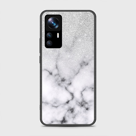 Xiaomi 12T Pro Cover- White Marble Series - HQ Ultra Shine Premium Infinity Glass Soft Silicon Borders Case