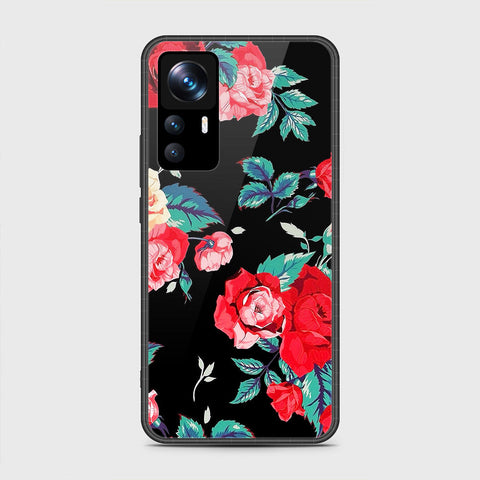 Xiaomi 12T Pro Cover- Floral Series - HQ Ultra Shine Premium Infinity Glass Soft Silicon Borders Case