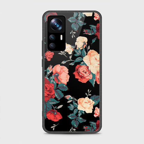 Xiaomi 12T Pro Cover- Floral Series 2 - HQ Ultra Shine Premium Infinity Glass Soft Silicon Borders Case