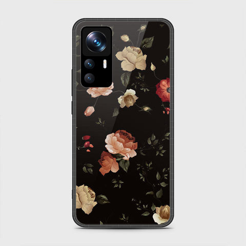 Xiaomi 12T Pro Cover- Floral Series 2 - HQ Ultra Shine Premium Infinity Glass Soft Silicon Borders Case