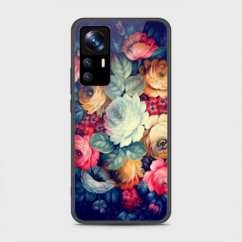 Xiaomi 12T Pro Cover- Floral Series 2 - HQ Ultra Shine Premium Infinity Glass Soft Silicon Borders Case