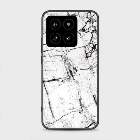 Xiaomi 14 Cover- White Marble Series 2 - HQ Ultra Shine Premium Infinity Glass Soft Silicon Borders Case