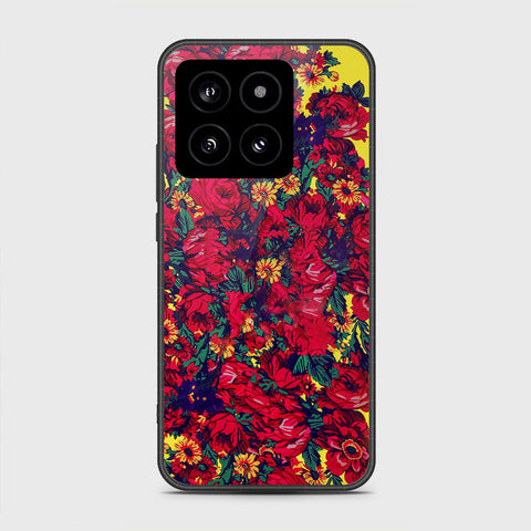 Xiaomi 14 Cover- Floral Series - HQ Ultra Shine Premium Infinity Glass Soft Silicon Borders Case