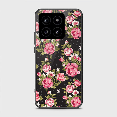 Xiaomi 14 Cover- Floral Series - HQ Ultra Shine Premium Infinity Glass Soft Silicon Borders Case