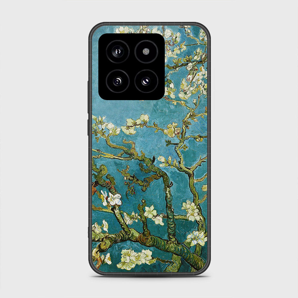 Xiaomi 14 Cover- Floral Series 2 - HQ Ultra Shine Premium Infinity Glass Soft Silicon Borders Case