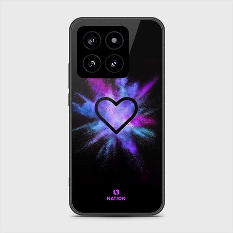 Xiaomi 14 Cover- Onation Heart Series - HQ Ultra Shine Premium Infinity Glass Soft Silicon Borders Case