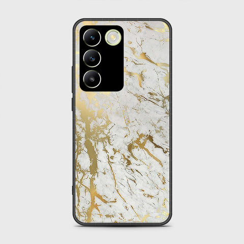 Vivo Y100 4G Cover- White Marble Series - HQ Ultra Shine Premium Infinity Glass Soft Silicon Borders Case