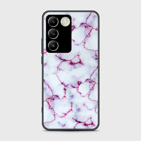 Vivo V30 Lite 4G Cover- White Marble Series - HQ Ultra Shine Premium Infinity Glass Soft Silicon Borders Case