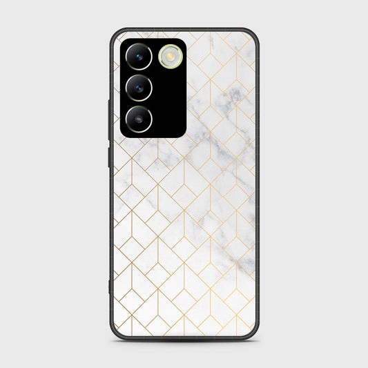 Vivo V30 Lite 4G Cover- White Marble Series 2 - HQ Ultra Shine Premium Infinity Glass Soft Silicon Borders Case