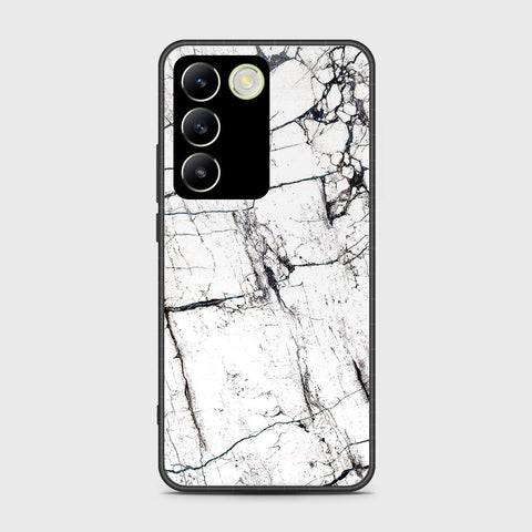 Vivo Y100 4G Cover- White Marble Series 2 - HQ Ultra Shine Premium Infinity Glass Soft Silicon Borders Case