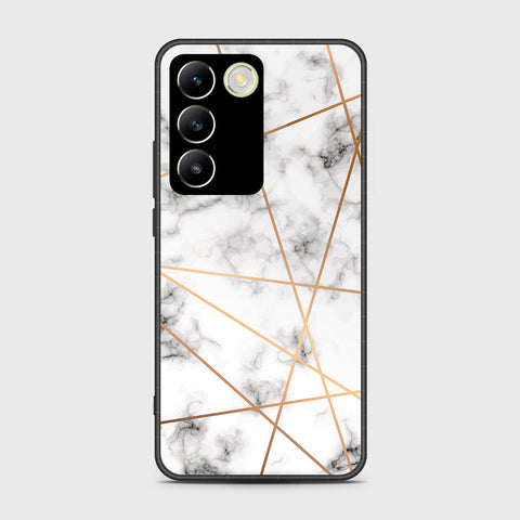 Vivo Y100 4G Cover- White Marble Series 2 - HQ Ultra Shine Premium Infinity Glass Soft Silicon Borders Case