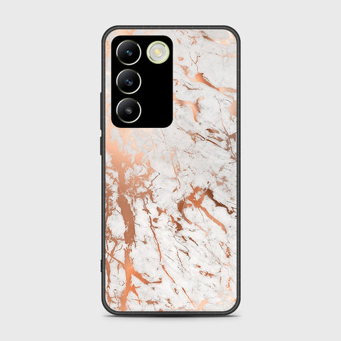 Vivo Y100 4G Cover- White Marble Series 2 - HQ Ultra Shine Premium Infinity Glass Soft Silicon Borders Case