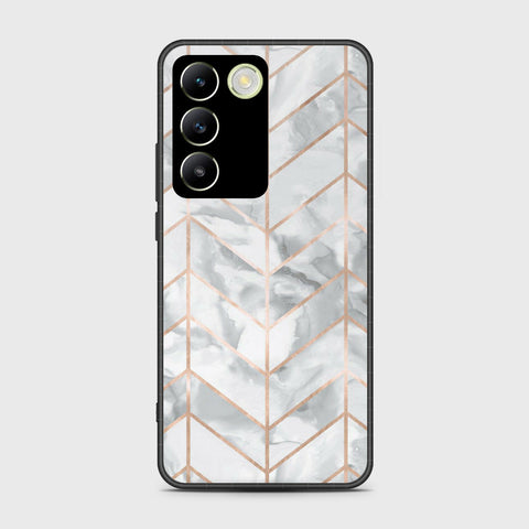 Vivo Y100 4G Cover- White Marble Series 2 - HQ Ultra Shine Premium Infinity Glass Soft Silicon Borders Case