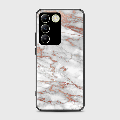 Vivo Y100 4G Cover- White Marble Series 2 - HQ Ultra Shine Premium Infinity Glass Soft Silicon Borders Case