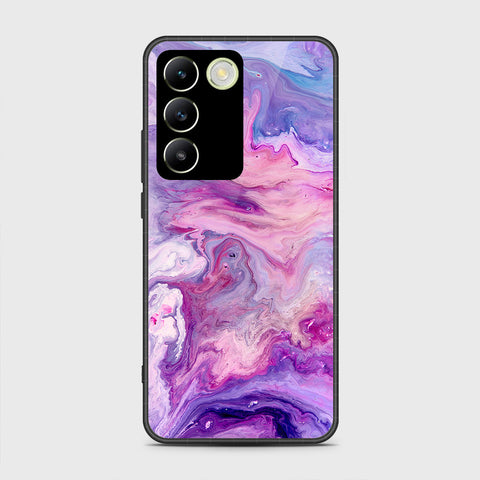 Vivo Y100 4G Cover- Colorful Marble Series - HQ Ultra Shine Premium Infinity Glass Soft Silicon Borders Case