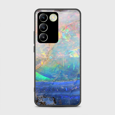 Vivo Y100 4G Cover- Colorful Marble Series - HQ Ultra Shine Premium Infinity Glass Soft Silicon Borders Case