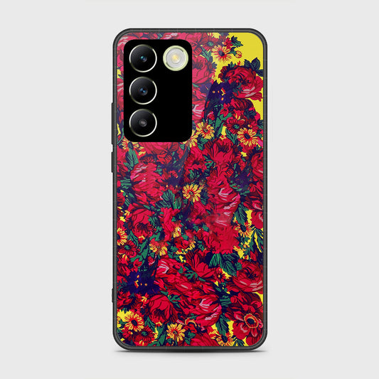 Vivo Y100 4G Cover- Floral Series - HQ Ultra Shine Premium Infinity Glass Soft Silicon Borders Case