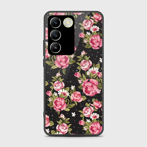 Vivo V30 Lite 4G Cover- Floral Series - HQ Ultra Shine Premium Infinity Glass Soft Silicon Borders Case