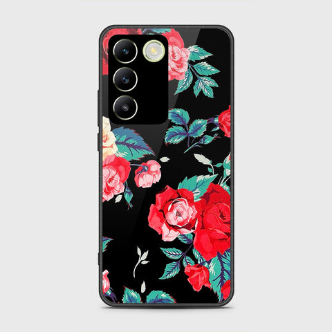 Vivo V30 Lite 4G Cover- Floral Series - HQ Ultra Shine Premium Infinity Glass Soft Silicon Borders Case