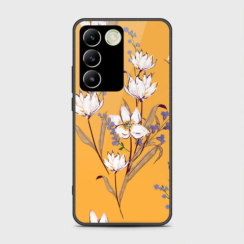 Vivo V30 Lite 4G Cover- Floral Series - HQ Ultra Shine Premium Infinity Glass Soft Silicon Borders Case